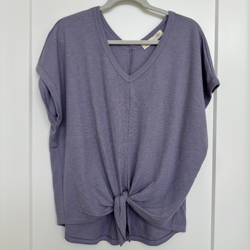 Magnolia South Light Purple Tie-Front Top
